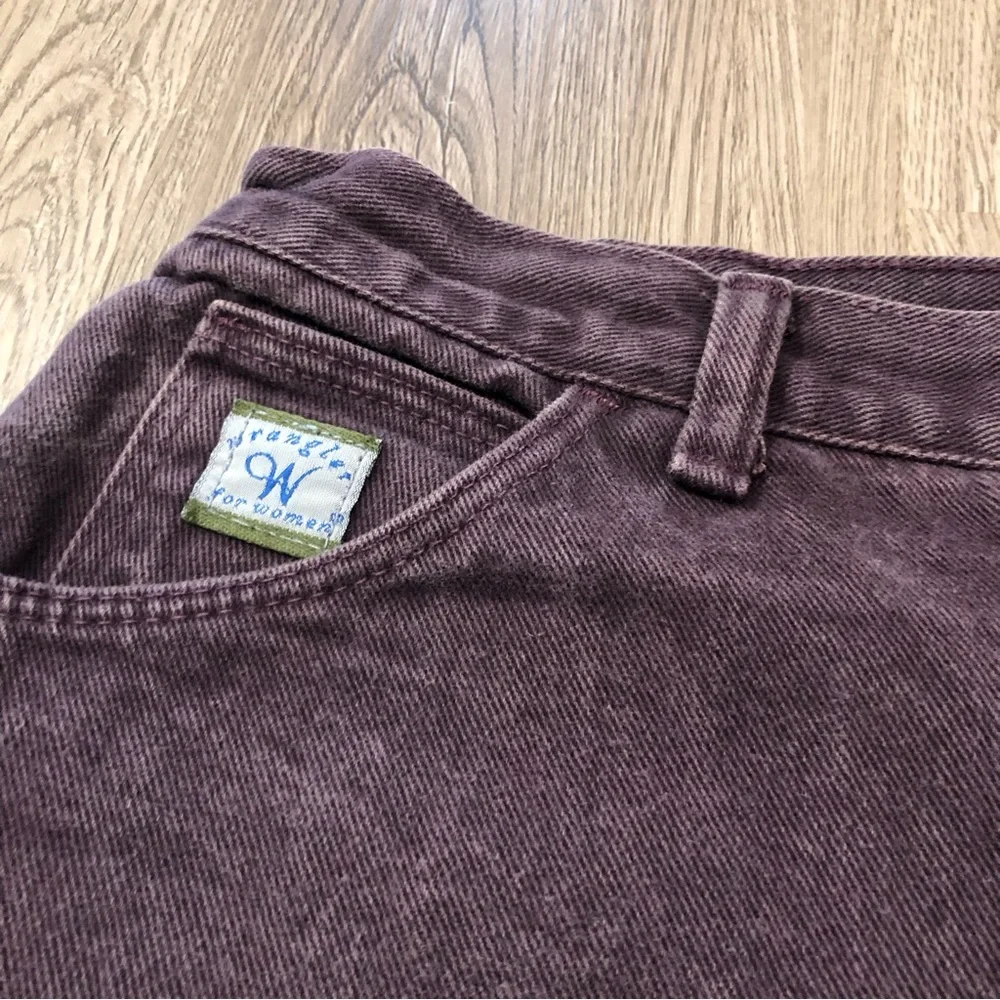 Vintage 90s Wrangler For Women High Rise Mom Jeans 14x32 Dark Purple‎ Plum